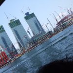 The eternal construction site Singapore viewed from a boat in the harbour (2009)