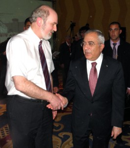 Thomas Schirrmacher greeting the Premier Minister Salam Fayyad