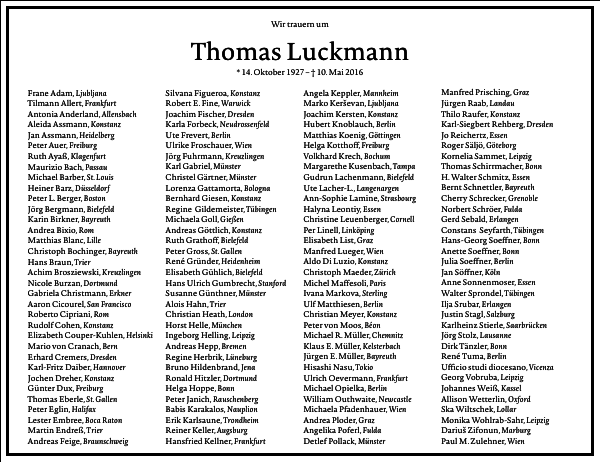 We mourn Thomas Luckmann (1927-2016)doyen of the sociology of religion