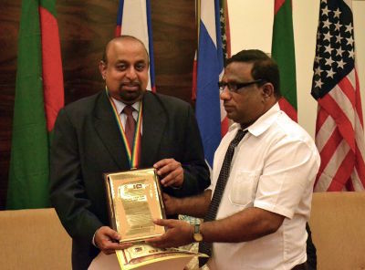 Vorsitzender des IIRF in Sri Lanka mit Ehrentitel ausgezeichnet