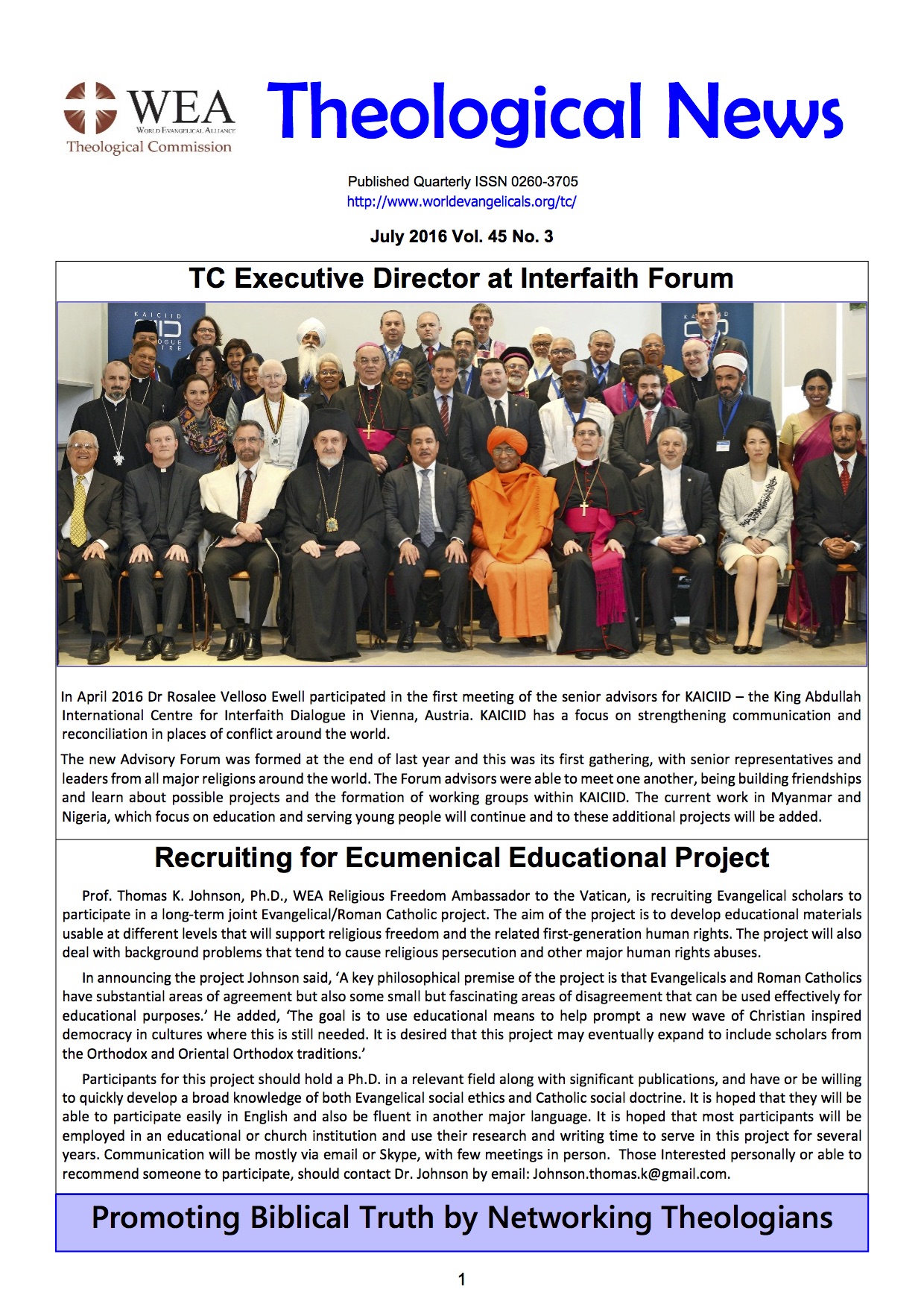 Theological News Juli 2016 published