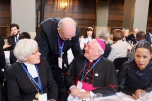 from left: Antje Jackelén, Lutheran Archbishop of Sweden; Archbishop Brian Fabel, Secretary of the Pontifical Council for Promoting Christian Unity; the Minister of Culture from Sweden