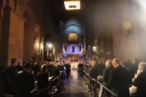 the worship service in the Lund cathedral