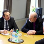 Hahn and Schirrmacher in conversation with the Minister for Europe, David Bakradze