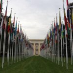Fahnen vor dem UN-Menschenrechtsrat in Genf © Bonner Querschnitte / Martin Warnecke