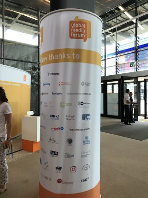 CISG and IIRF as partners – entrance of Global Media Forum © BQ / Schirrmacher