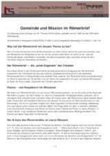 Cover: Gemeinde und Mission im Römerbrie