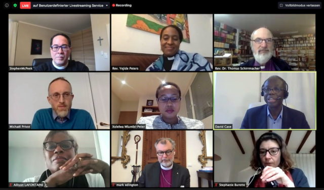 Screenshot of the online meeting