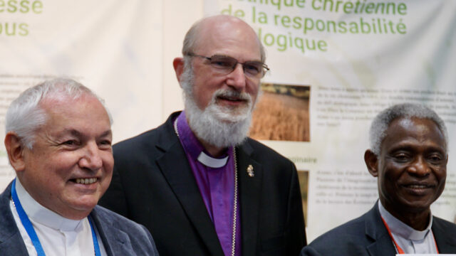 Der Erzbischof von Marseille Jean-Marc Aveline, Thomas Schirrmacher und Cardinal Peter Turkson © WEA/Esther Schirrmacher