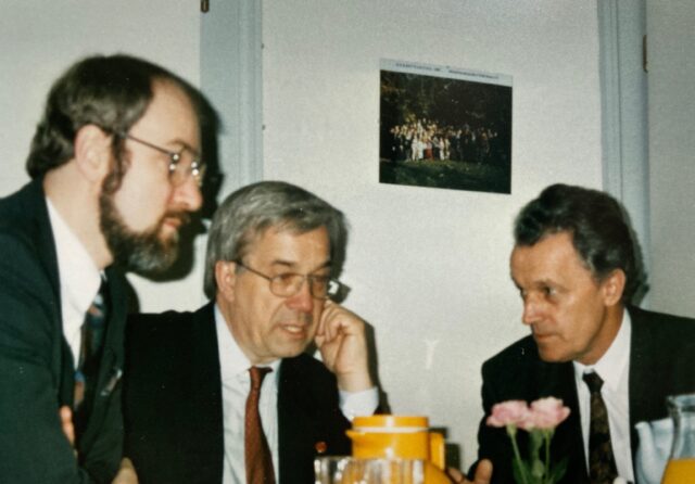 (von links): Thomas Schirrmacher, Wilfried Reuter und Rudolf Diezel im Jahr 1994 © privat
