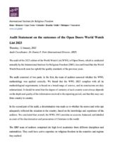 Audit statement of the World Watch List 2023 published